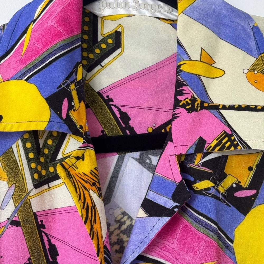 Palm Angels Pink and Yellow Graphic Blouse and Shorts set, size L, made in Italy - Picture 6 of 16
